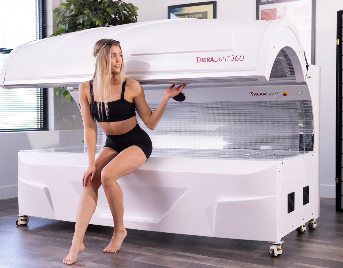 Woman getting in TheraLight 360+