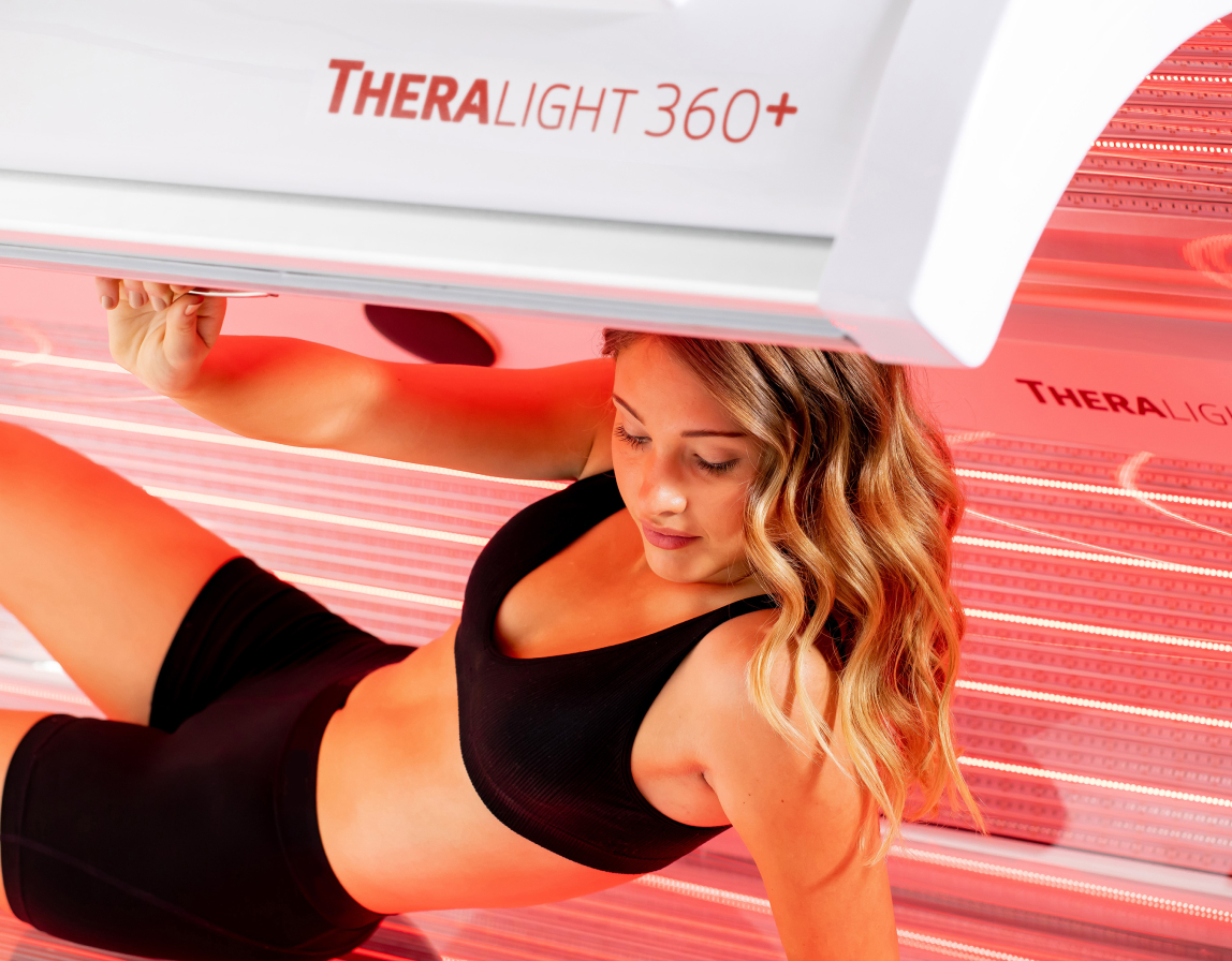Woman getting in the TheraLight 360+